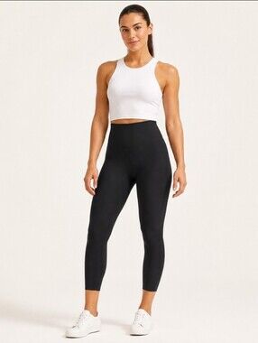 OYSHO Black High Rise Perforated 7/8 Leggings Unmarked Size